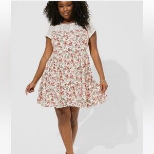 Torrid Lace and Floral Fit and Flare Cute Summer Dress
